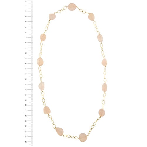 Collier Collier - Chaîne longue en or jaune 18 kt et quartz rose 58 Facettes 36370