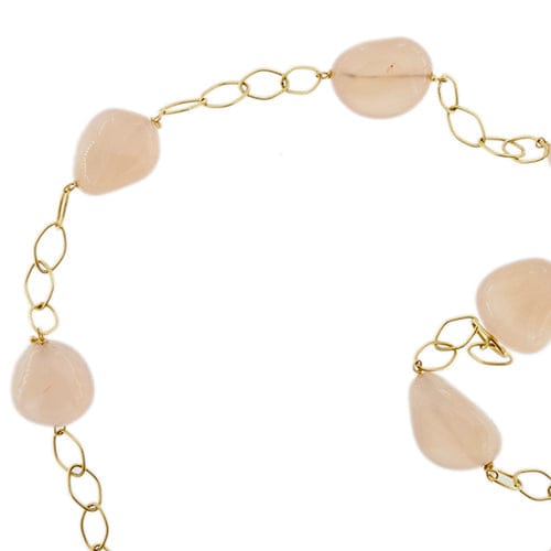Collier Collier - Chaîne longue en or jaune 18 kt et quartz rose 58 Facettes 36370