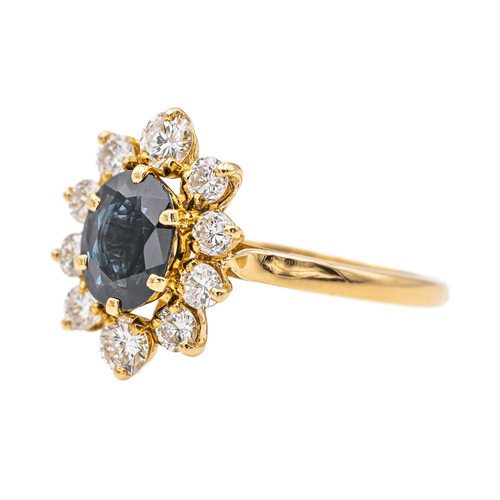 Bague 59 Pompadour - Bague en or jaune avec saphir et diamants 58 Facettes 3641002CN