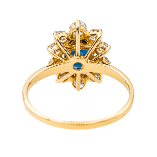 Bague 59 Pompadour - Bague en or jaune avec saphir et diamants 58 Facettes 3641002CN