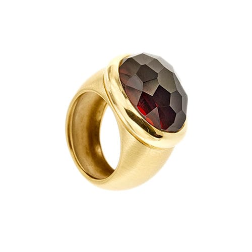 Bague Pomellato - Bague bande en or jaune avec grenat 58 Facettes 36427