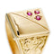 Bague Bague homme rectangulaire en or jaune 18 kt avec rubis 58 Facettes 36431