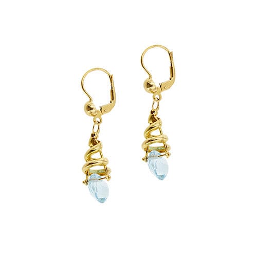 Boucles d'oreilles Boucles d’oreilles pendantes spirales en or jaune 18 carats et topazes 58 Facettes 36558