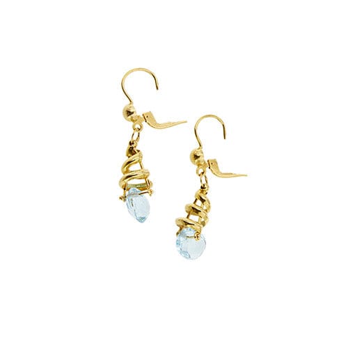 Boucles d'oreilles Boucles d’oreilles pendantes spirales en or jaune 18 carats et topazes 58 Facettes 36558