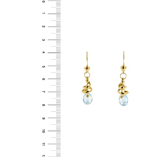 Boucles d'oreilles Boucles d’oreilles pendantes spirales en or jaune 18 carats et topazes 58 Facettes 36558
