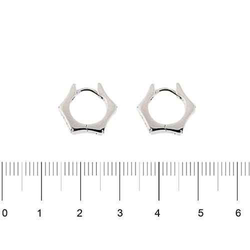 Boucles d'oreilles Salvini - Boucles d’oreilles créoles hexagonales en or blanc 18 ct et diamants 58 Facettes 36633