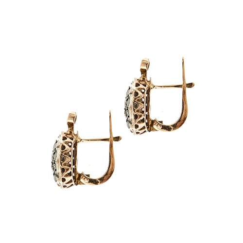 Boucles d'oreilles Boucles d’oreilles diamants en or rose 14 kt et argent 58 Facettes 36647