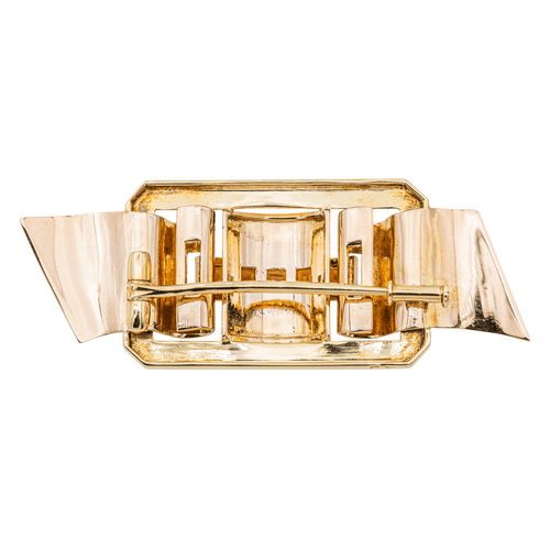 Broche Broche Tank en or jaune et rose 18 carats sertie de citrines 58 Facettes 3670085CN