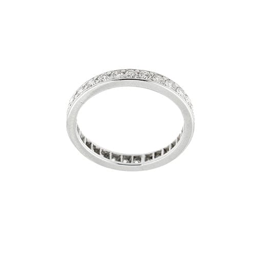Bague 51 Bague alliance éternité - Diamants taille brillant en or blanc 18 carats 58 Facettes 36705