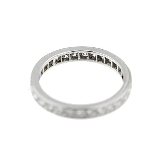 Bague 51 Bague alliance éternité - Diamants taille brillant en or blanc 18 carats 58 Facettes 36705