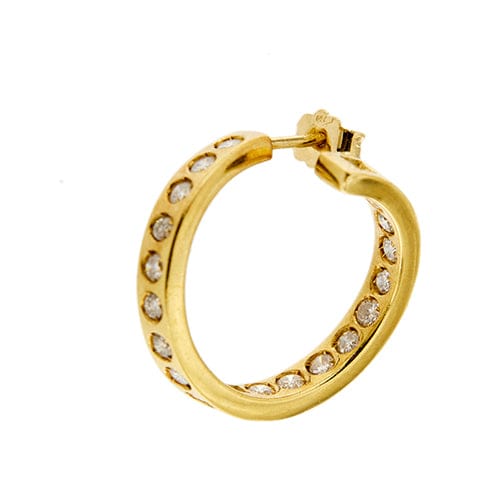 Boucles d'oreilles Boucles d’oreilles créoles ouvertes en or jaune 18 ct et diamants 58 Facettes 36761