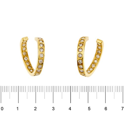Boucles d'oreilles Boucles d’oreilles créoles ouvertes en or jaune 18 ct et diamants 58 Facettes 36761