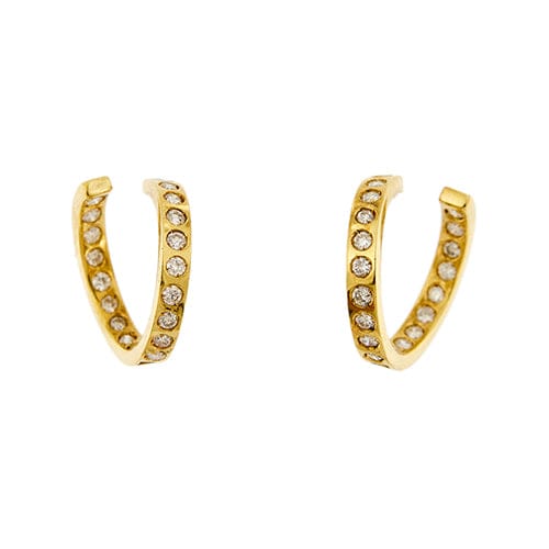 Boucles d'oreilles Boucles d’oreilles créoles ouvertes en or jaune 18 ct et diamants 58 Facettes 36761