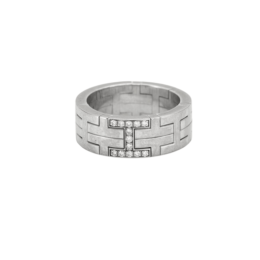 53 HERMES Ring - “Heracles” Ring in White Gold and Diamonds 58 Facettes DV0184-16