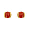 Boucles d'oreilles Boucles d’oreilles puces - Corail rouge cabochon en or jaune 18 ct 58 Facettes 36791
