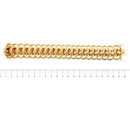 Bracelet Bracelet tank en or rose 18 carats 58 Facettes 36862