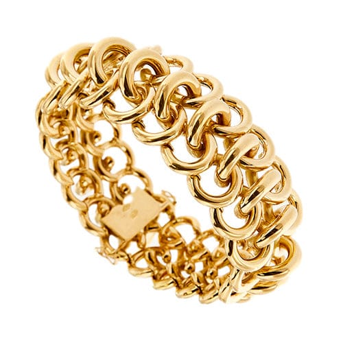 Bracelet Bracelet tank en or rose 18 carats 58 Facettes 36862