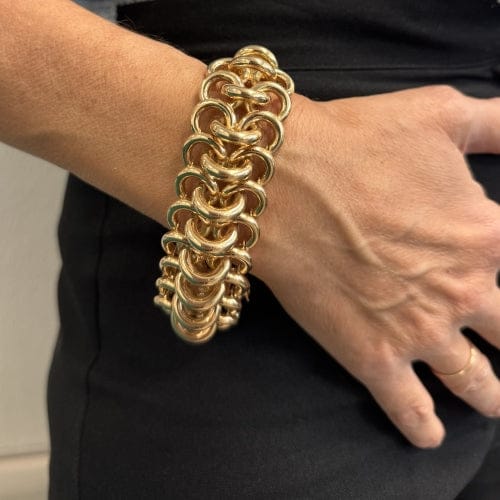 Bracelet Bracelet tank en or rose 18 carats 58 Facettes 36862