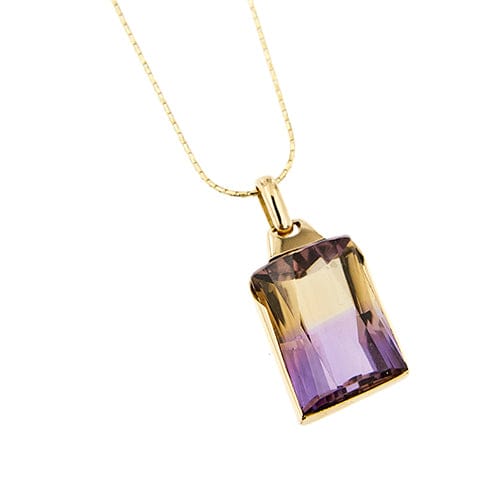 Collier Vieri - Collier maille grecque en or jaune 18 kt avec amétrine 58 Facettes 22563