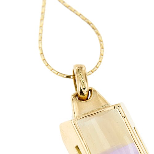 Collier Vieri - Collier maille grecque en or jaune 18 kt avec amétrine 58 Facettes 22563