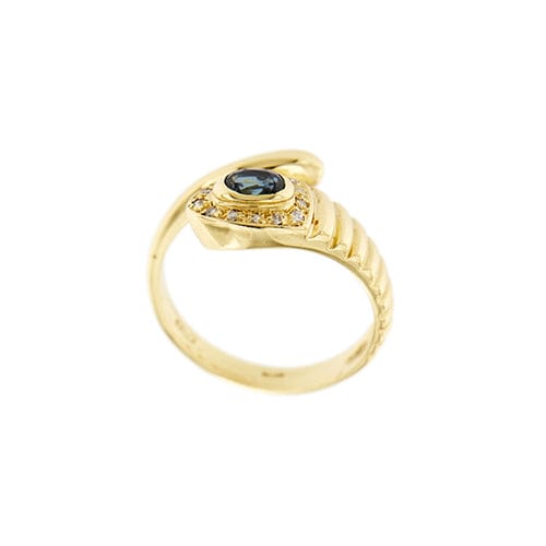 Bague Bague serpent - Bague ouverte en or jaune 18 kt saphir et diamants 58 Facettes 36945