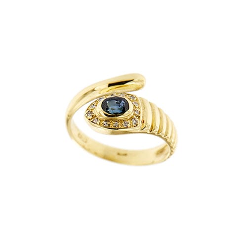 Bague Bague serpent - Bague ouverte en or jaune 18 kt saphir et diamants 58 Facettes 36945