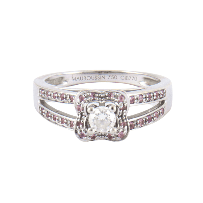 MAUBOUSSIN Bague Chance of love Diamant Saphirs roses 8412192375113 58 Facettes