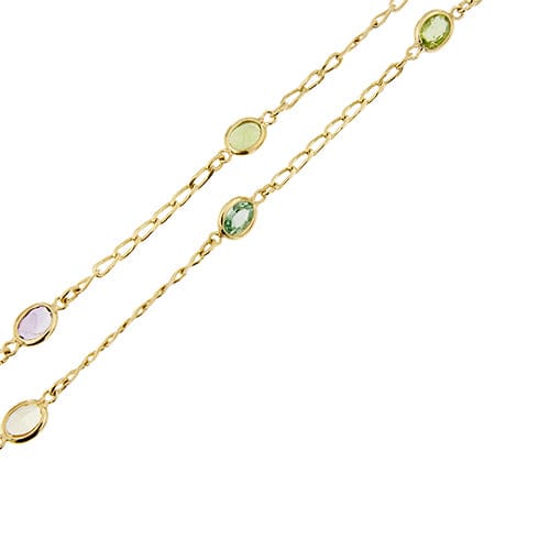 Collier Collier ras-de-cou maille cheval en or jaune 18 ct avec pierres colorées 58 Facettes 36994