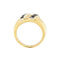 Bague Bague jonc bombée en or jaune et or blanc 18 ct avec saphirs 58 Facettes 37051