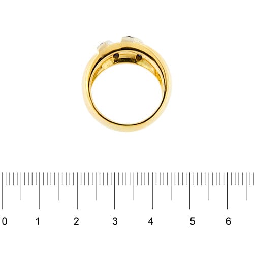 Bague Bague jonc bombée en or jaune et or blanc 18 ct avec saphirs 58 Facettes 37051
