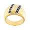 Bague Bague jonc bombée en or jaune et or blanc 18 ct avec saphirs 58 Facettes 37051