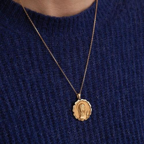 Pendentif Médaille ciselée Vierge de profil 58 Facettes DV0055-2