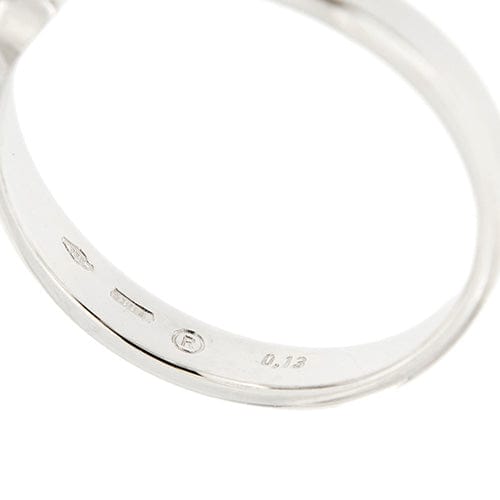 Bague 56 Damiani - Bague solitaire en or blanc 18 carats et diamant 58 Facettes 37094