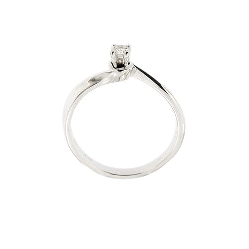 Bague 56 Damiani - Bague solitaire en or blanc 18 carats et diamant 58 Facettes 37094
