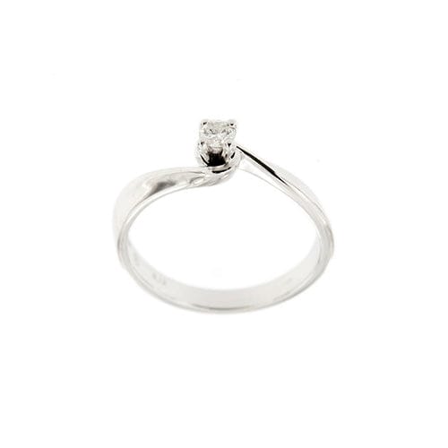 Bague 56 Damiani - Bague solitaire en or blanc 18 carats et diamant 58 Facettes 37094