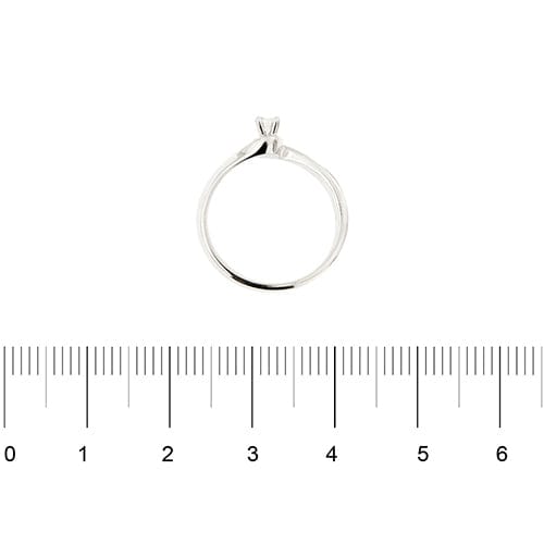 Bague 56 Damiani - Bague solitaire en or blanc 18 carats et diamant 58 Facettes 37094