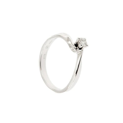 Bague 56 Damiani - Bague solitaire en or blanc 18 carats et diamant 58 Facettes 37094