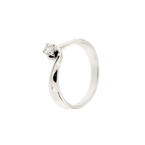 Bague 56 Damiani - Bague solitaire en or blanc 18 carats et diamant 58 Facettes 37094