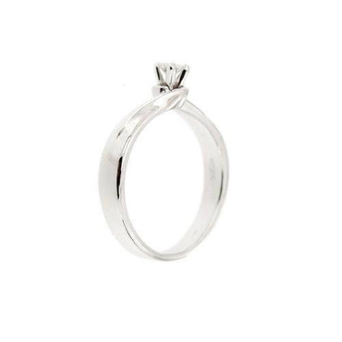 Bague 56 Damiani - Bague solitaire en or blanc 18 carats et diamant 58 Facettes 37094