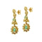 Boucles d'oreilles Boucles d'oreilles pendantes fleur en or jaune 18 ct, émeraudes et diamants 58 Facettes 37119