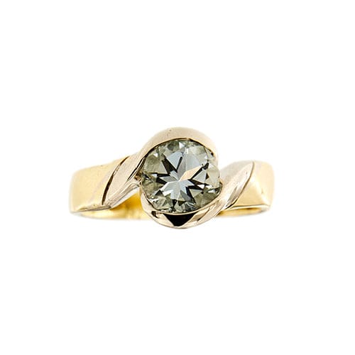 Bague Bague en or blanc et or jaune 18 ct avec aigue-marine 1,50 ct 58 Facettes 37206