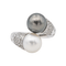 Bague 51 Bague toi et moi en or blanc 18 carats, perles et diamants 58 Facettes 3726307CN