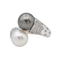 Bague 51 Bague toi et moi en or blanc 18 carats, perles et diamants 58 Facettes 3726307CN