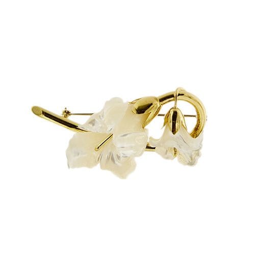 Broche Spilla fleur en or jaune 18 carats et nacre 58 Facettes 37277