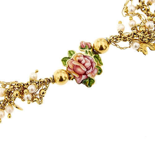 Collier Gabriella Rivalta - Collier à maillons rolò en or jaune 18 kt et perles 58 Facettes 37280