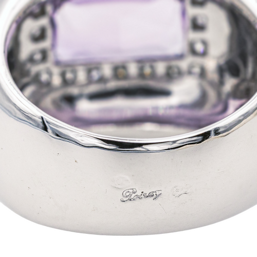Bague 51 Poiray Thessalie - Bague en or blanc avec améthyste et diamants 58 Facettes 3729462CN