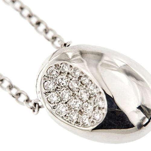 Collier Faraone - Collier maille rolò en or blanc 18 kt et diamants 58 Facettes 37410