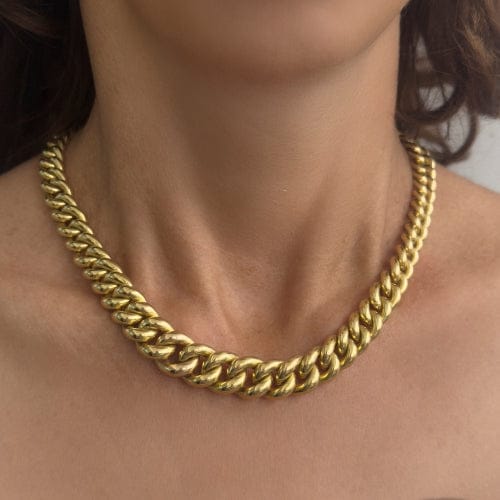 Collier Collier maille gourmette bombée dégradée en or jaune 18 ct 58 Facettes 37423