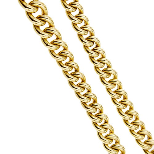Collier Collier maille gourmette bombée dégradée en or jaune 18 ct 58 Facettes 37423