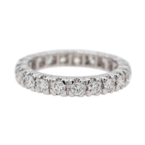 Bague 52 Bague alliance américaine en or blanc 18 carats et diamants 58 Facettes 3743723CN